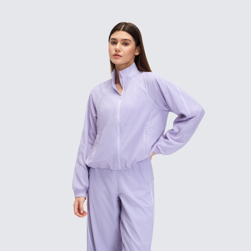 Wholesale outdoor color-block jacket + breathable pants