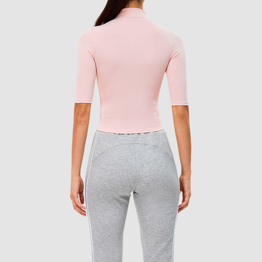 Wholesale high-neck mid-length sleeve fitness top | Wonderxfans bulk activewear