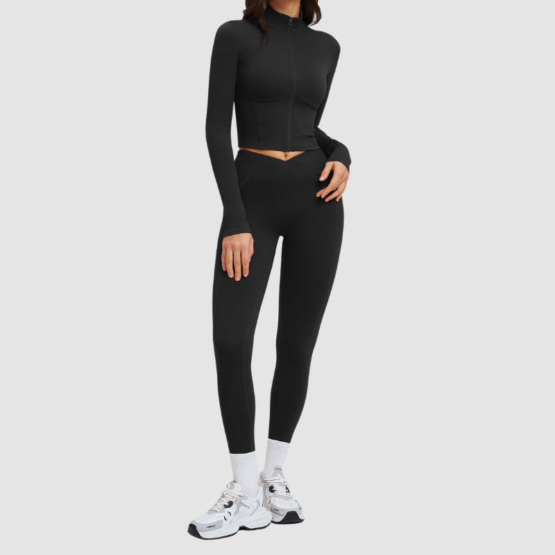 Wholesale Solid Color Slim-Fit Athletic Yoga Set