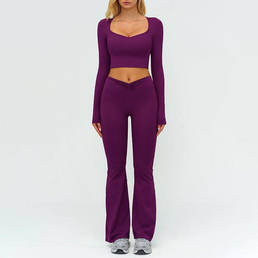 Wholesale Slim-fitting long-sleeved top + High-waisted | Wonderxfans bulk activewear