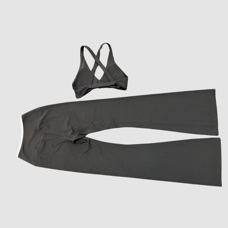 Wholesale Colorblock Yoga Set Sports Bra & Flare Pants – Naked Feel Activewear