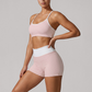 Wholesale Wave Point Quick Dry Naked Feel Vest+High Waist Short Set (Pre-sale)