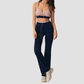 Wholesale Women's Padded Bra+Hip-lift Flare Pants Pilates Set