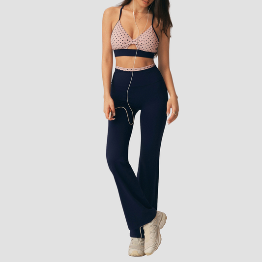 Wholesale Women's Padded Bra+Hip-lift Flare Pants Pilates Set