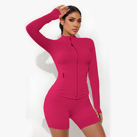 Ringumento Nude Running Fitness Stand Collar Sports Sports y set corto
