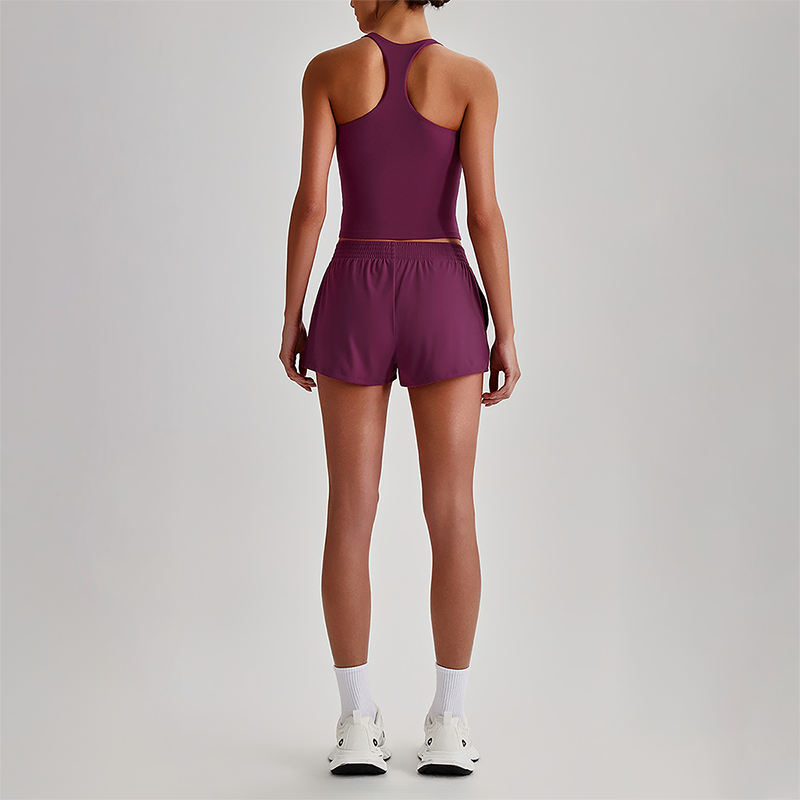 Wholesale Naked-Feel Racerback Sports Bra & High-Waist Biker Shorts Set – Sculpting Yoga 2-Piece