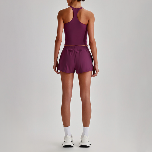 Wholesale Naked-Feel Racerback Sports Bra & High-Waist Biker Shorts Set – Sculpting Yoga 2-Piece