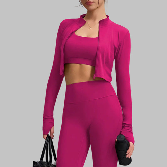 Wholesale Cropped Thumbhole Jacket & Square | Wonderxfans bulk activewear