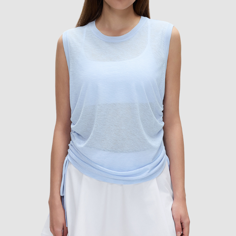Wholesale round-neck lightweight breathable sleeveless sports vest