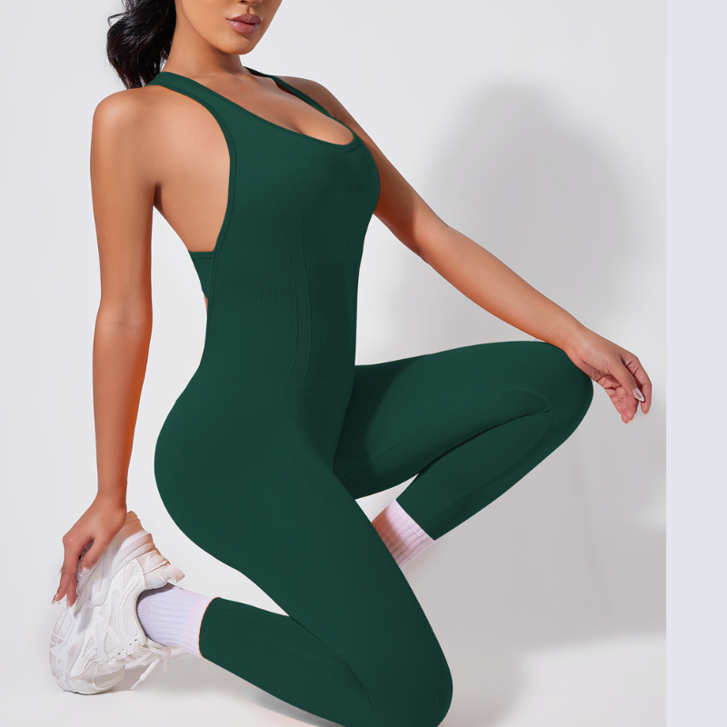Yoga Bodycon V-neck Sports Jumpsuit