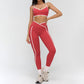 Women's contrasting color sports bra + high-waisted leggings 2-piece set