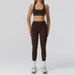 Racerback Sports Bra + high waist leggings +outdoor jacket 3-piece set