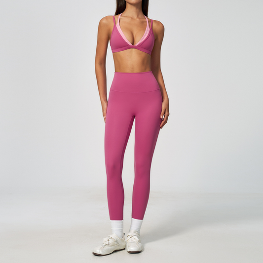 Wholesale Wholesale Slim Strap Yoga Set – Naked-Feel Bra+ Running Fitness Leggings