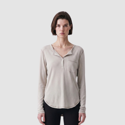 Wholesale Men’s Henley Long-Sleeve Outdoor Breathable  T-Shirt