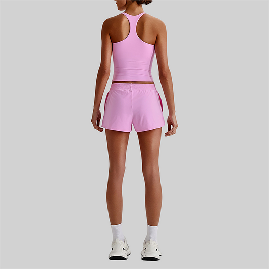 Wholesale Naked-Feel Racerback Sports Bra & High-Waist Biker Shorts Set – Sculpting Yoga 2-Piece