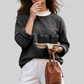 Wholesale Brushed Striped Long Sleeve Pullover – Loose Contrast Color Top