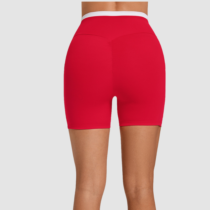 Wholesale Color-Block High-Waisted Cross-Waistband Shorts | Wonderxfans bulk activewear