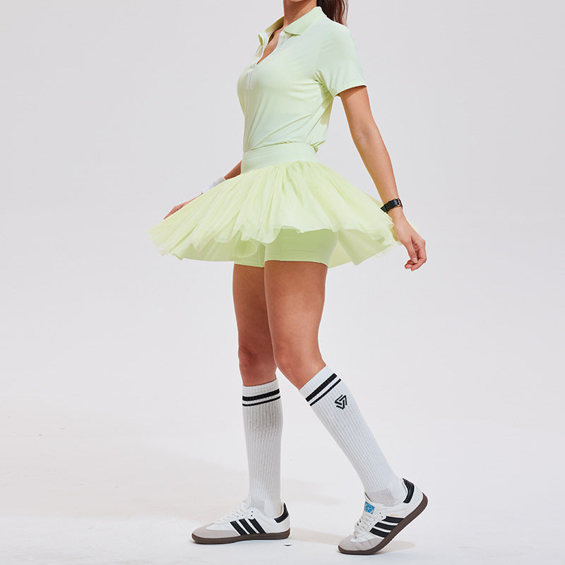 Polo-V Mesh A-Line Skort Set