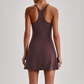 Wholesale Naked-Feel Anti-Exposure Sports Tennis Dress with Built-In Bra – Quick-Dry Active Dress