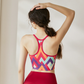 Wholesale Women's Halter Neck Printed Yoga Bra Top with Racerback
