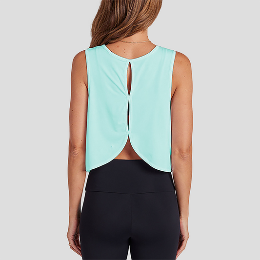 Wholesale Women's Open-Back Yoga Vest – Loose Breathable Gym Running Tank Top