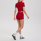 Wholesale Women's Sexy Short-Sleeved Shorts Outdoor High-Elastic Running Cycling Set