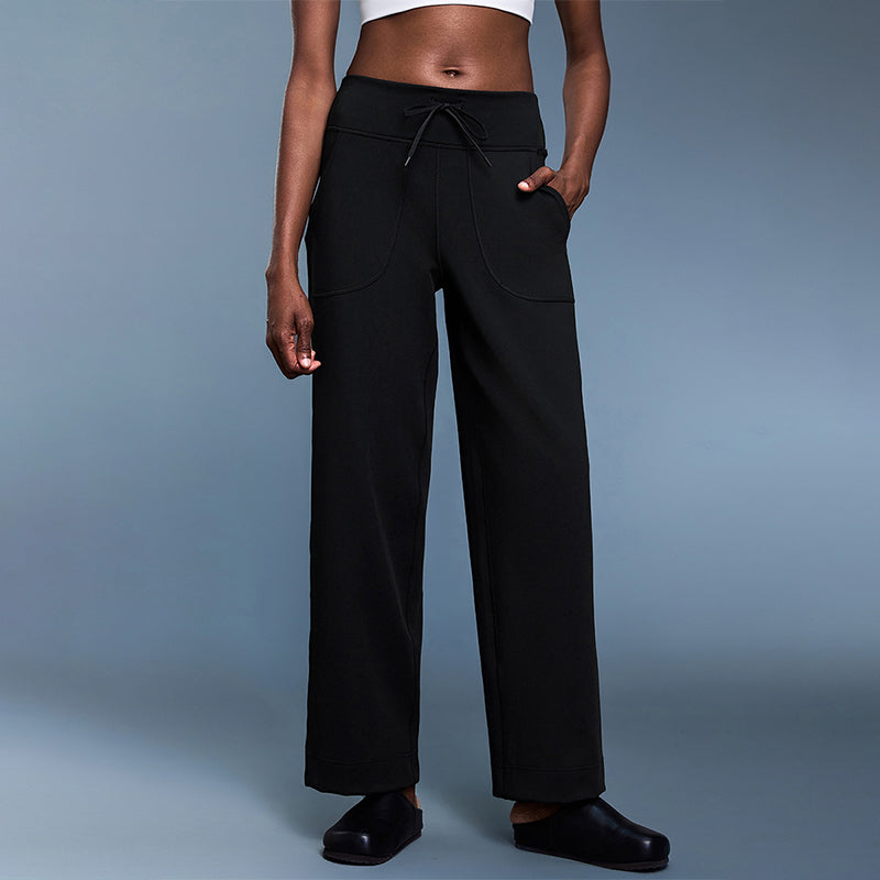 Buttery-soft fleece-lined relaxed straight-leg sweatpants
