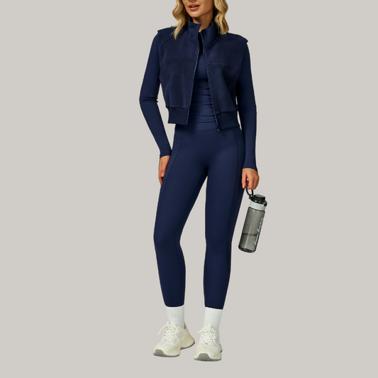 Wholesale Long sleeve+leggings+ velvet full zipper | Wonderxfans bulk activewear