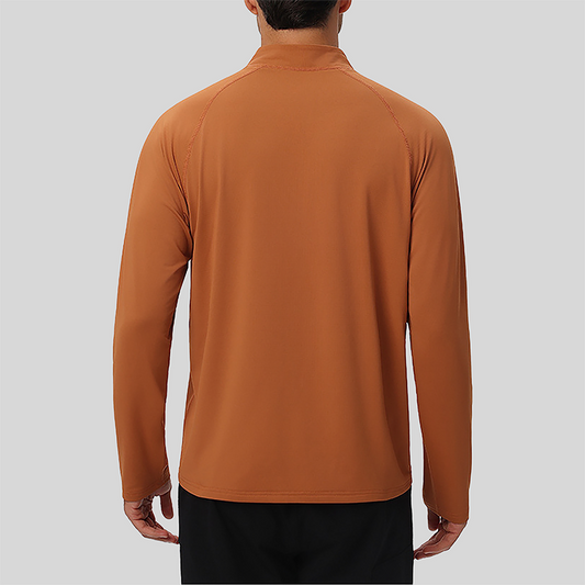 Men's Half-Zip Athletic Long Sleeve Lightweight Thermal Outdoor Top