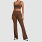 Wholesale Women's Naked-Feel Sports Bra + Flare Pants Set – Moisture-Wicking Yoga Fitness Activewear