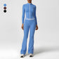Quick-Drying Stand-Collar Jacket + High-Waisted Flared Pants 2-Piece Set