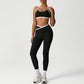 Cross-Back Color-Blocked Bra + High-Waisted Butt-Lifting Leggings 2-Piece Set