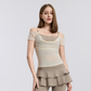 Wholesale Women's Mesh Off-Shoulder Short-Sleeve Sports Top