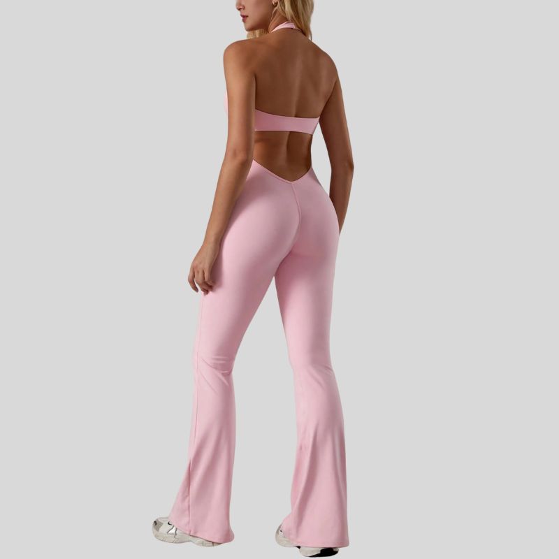 Jumpsuit with sleeveless back and hollow