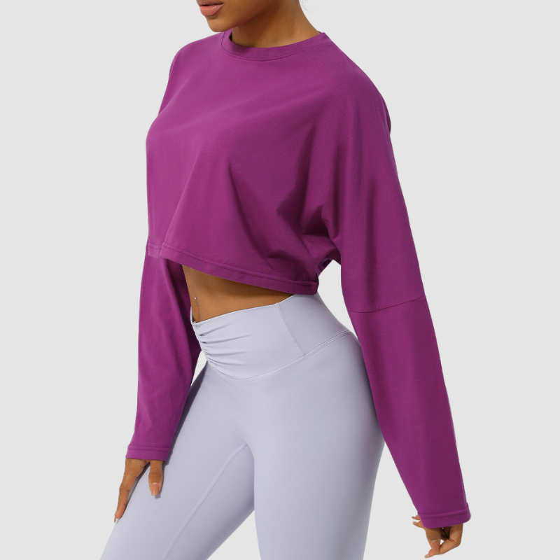 Wholesale Cropped Long Sleeve Yoga Top