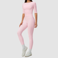 Wholesale Women’s Mid-Sleeve Top & High-Waist Leggings Yoga Set