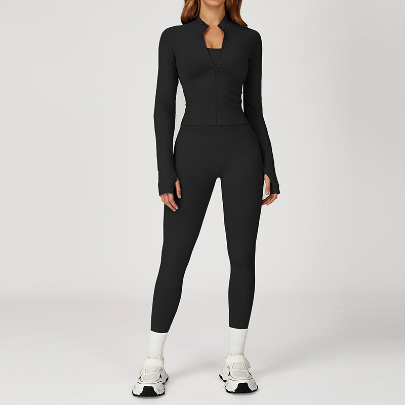 Snug-Fit Jacket + Butt-Lifting Leggings 2-Piece Set