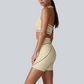 Wholesale Color-Block Quick-Dry Naked Feel Vest+Fitted Biker Short set (Pre-sale)