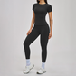 Wholesale Round Neck Short Sleeve Tank Top+High Waist Legging 2-piece Set