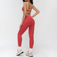 Women's Contrasting Color Wide Strap Sports Bra + leggings 2-Piece Set