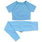 Women's seamless short-sleeve and long pants two-piece set