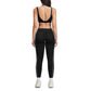 Color-block backless bra + high-waisted leggings 2-piece set