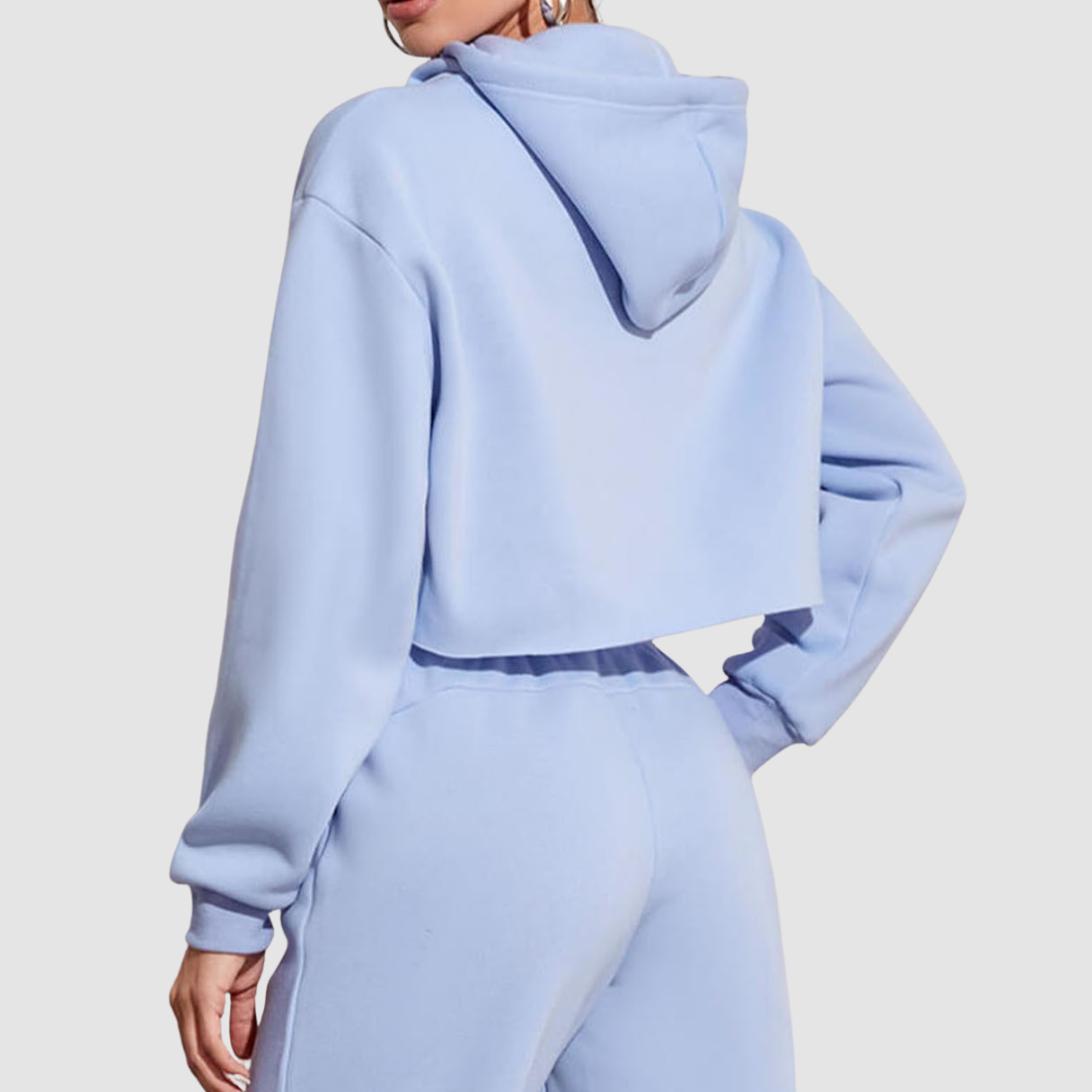Wholesale Women's Cropped Pullover Hoodie – Loose Distressed Streetwear