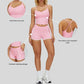 Beautiful Back Slimming Tank top+Contrasting Fitness Shorts 2-piece set