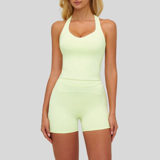 Wholesale Contrasting racerback tank top+High waisted | Wonderxfans bulk activewear