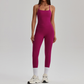 Women's Activewear Padded Sleeveless Top & Straight-Leg Pants Yoga Set