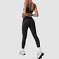 Wholesale Naked-Feel Color-Block Sports Bra & High-Waist Leggings Set – Cross-Back Yoga 2-Piece