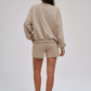 Wholesale loose round neck sweatshirt + loose shorts