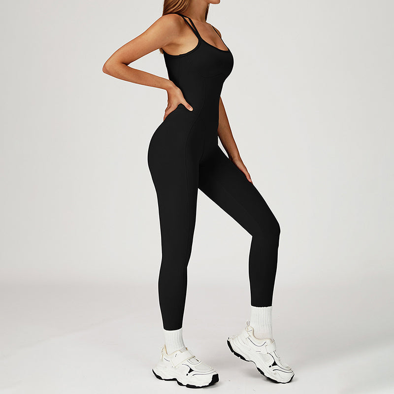 Cross-back ONE-PIECE HIP LIFTING SPORTS AND FITNESS SET