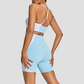 Wholesale Women's Contrast Trim Seamless Yoga Set – Premium contrast trim design with naked-feel fabric